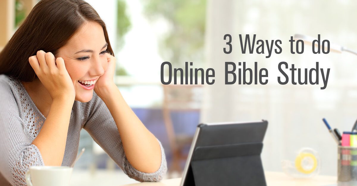 A laptop screen showing a video conference grid of diverse people holding Bibles and smiling, representing a virtual small group.