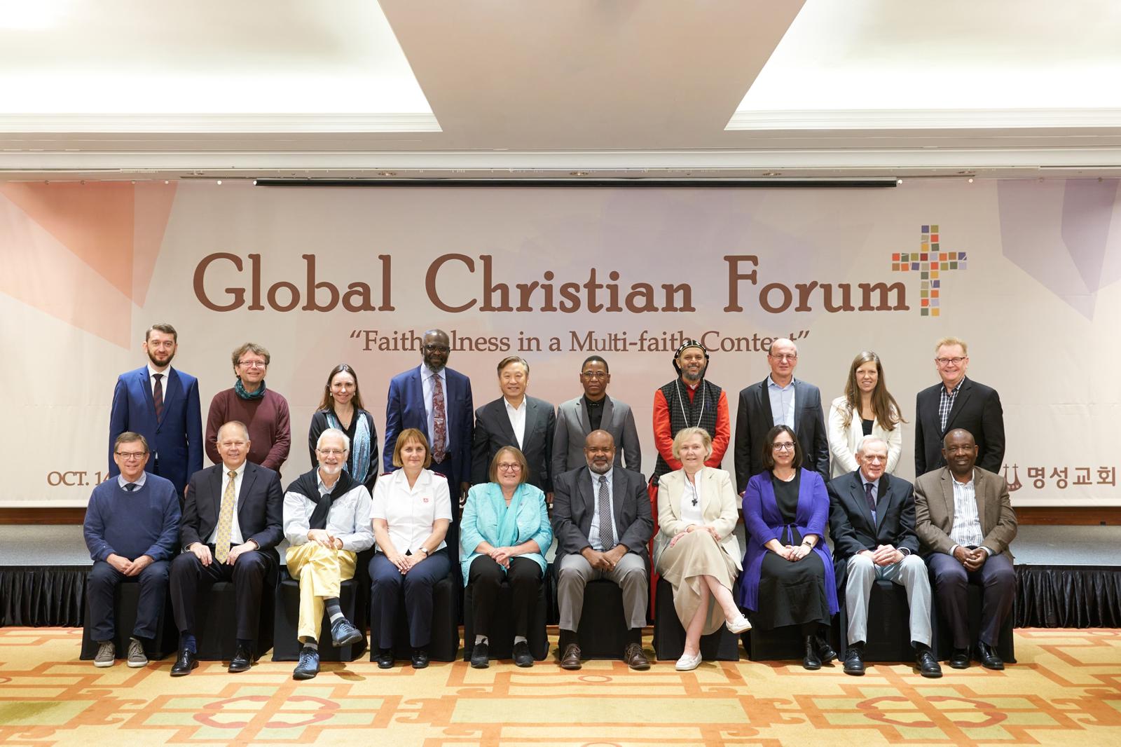 A vibrant digital dashboard displaying a global map of interconnected Christian small group cohorts, with profile windows of members sharing scriptural study notes and encouragement.